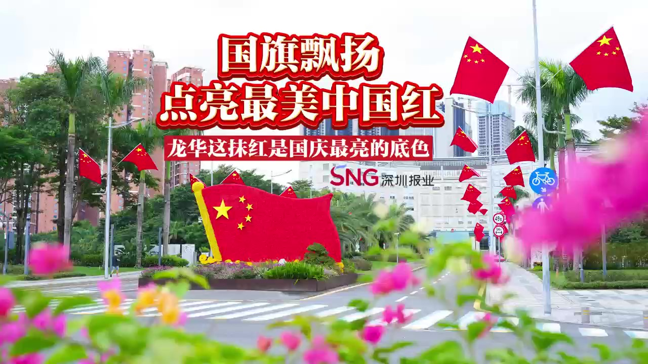 湾视频｜国旗飘扬点亮最美中国红 龙华这抹红是国庆最亮的底色