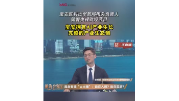湾视频丨宝安区科技创新局相关负责人做客央视财经节目 宝安拥有AI产业生长完整的产业生态链